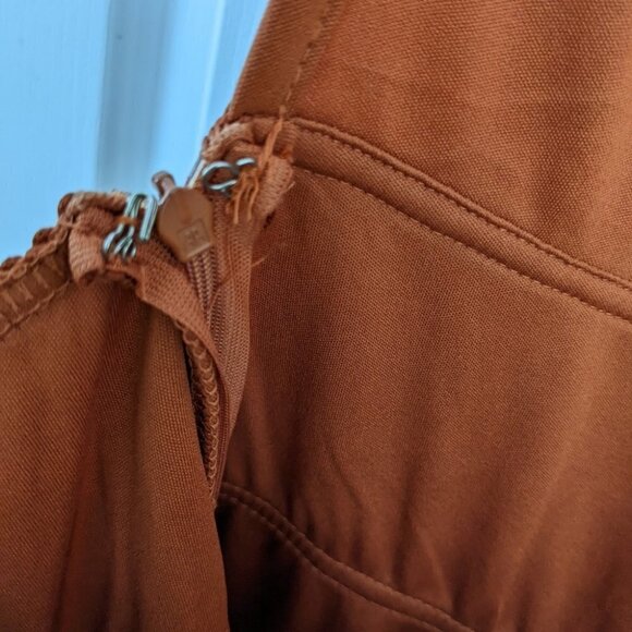 FASHION nova part crasher fringe romper copper brown size XL @L1 - Picture 9 of 11